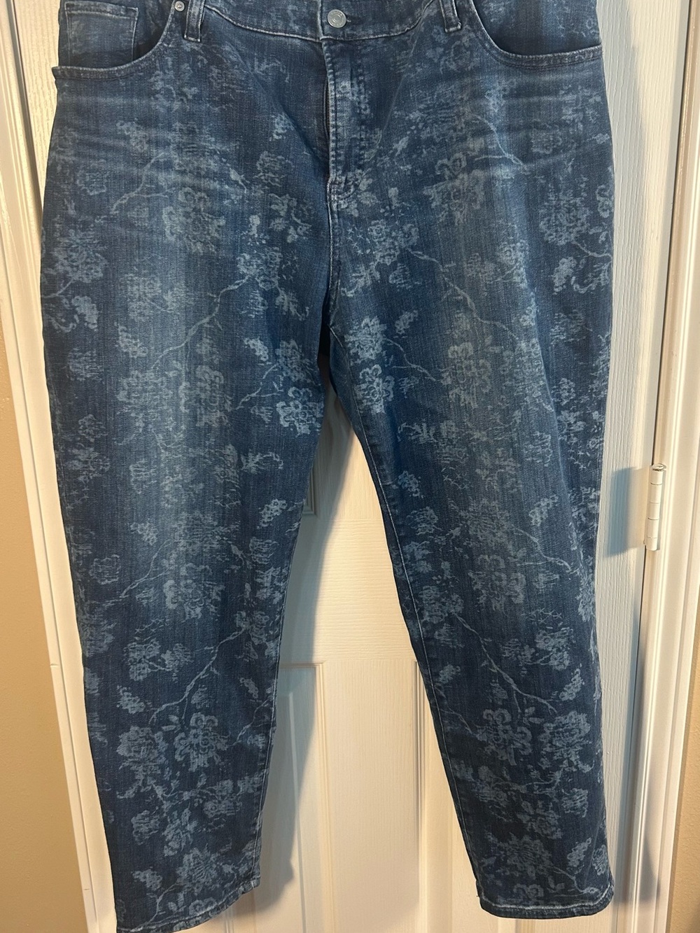 Chico's Indigo Floral-Print Ankle Jeans